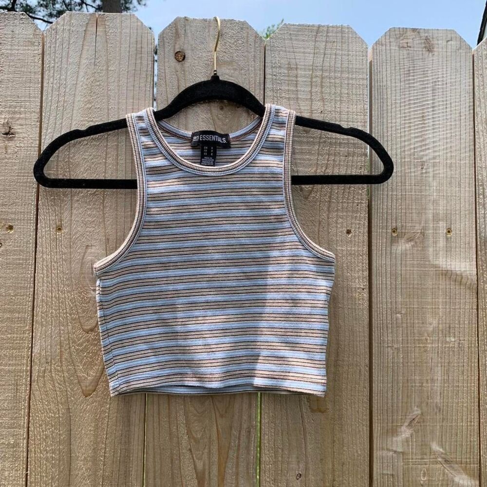 Sws essential‎ cropped stripe tank top size small.